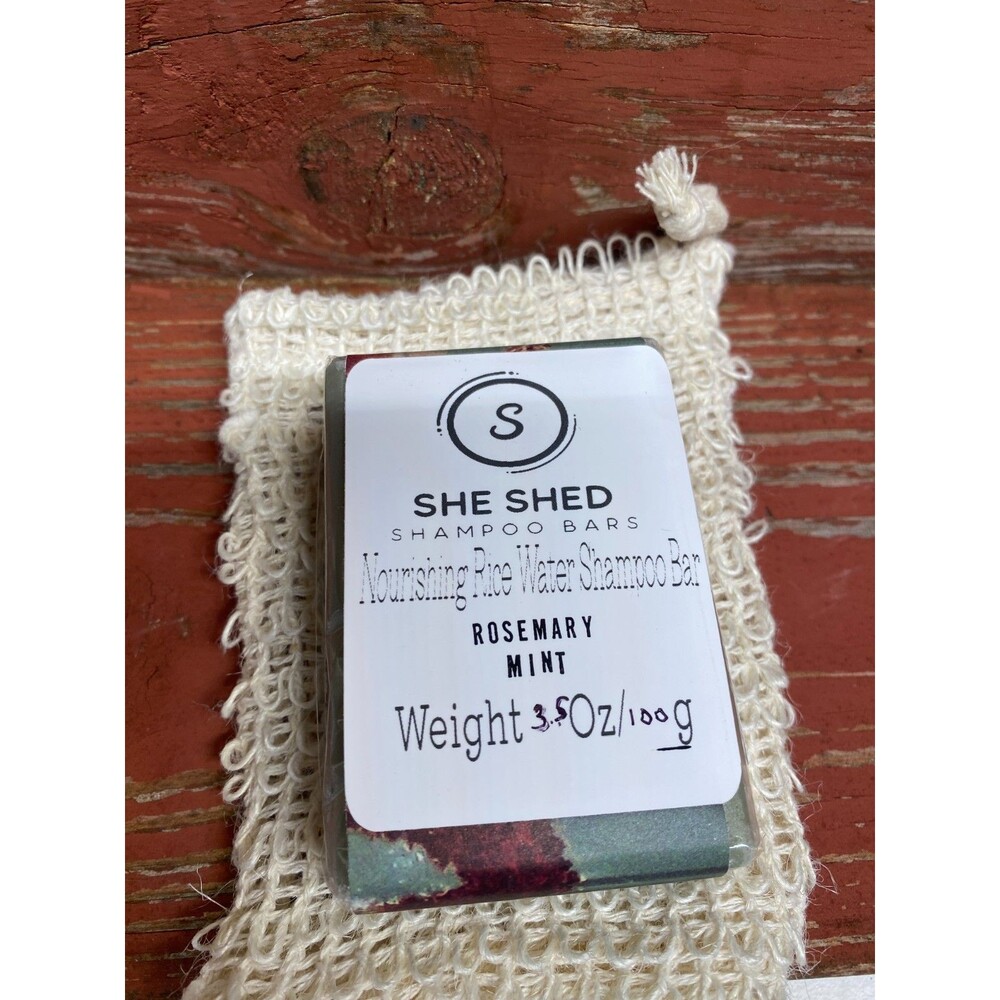 Rosemary Mint Handcrafted Rice Water Goat Milk Shampoo Bar 3.5 Oz